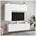 Mobili Tv A Parete 2pz Bianchi 60x30x41 Cm - Foto miniatura 3