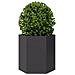 Fioriere da Giardino 2 pz Esagono Nero 46x40x45 cm Acciaio - Foto miniatura 3
