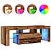 Mobile Porta Tv Con Led Legno Antico 120x36,5x40 Cm Multistrato - Foto miniatura 2