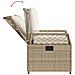 Set da Pranzo da Giardino 7 pz con Cuscini Beige in Polyrattan - Foto miniatura 3