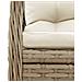 Set da Pranzo da Giardino 7 pz con Cuscini Beige in Polyrattan - Foto miniatura 4