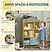 Libreria per Bambini in Legno con Ripiani Aperti e Armadietto Inferiore, 80x30x140.5 cm, Bianco e color Legno - Foto miniatura 5