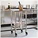 Tavolo Da Lavoro Cucina Con Ruote 55x55x85 Cm In Acciaio Inox - Foto miniatura 3