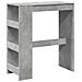 Tavolo Bar con Rastrelliera Grigio 90x40x103,5 cm Multistrato - Foto miniatura 1