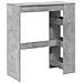 Tavolo Bar con Rastrelliera Grigio 90x40x103,5 cm Multistrato - Foto miniatura 6