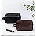 Borsa Da Toilette Da Uomo, Borsa Da Viaggio In Pelle Pu Con Manico Dark Coffee - Foto miniatura 2