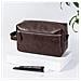 Borsa Da Toilette Da Uomo, Borsa Da Viaggio In Pelle Pu Con Manico Dark Coffee - Foto miniatura 4