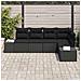 Set Divano 5 Pezzi da Giardino con Cuscini in Polyrattan Nero - Foto miniatura 3