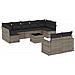 Set Divano da Giardino 10 pz con Cuscini Grigio in Polyrattan - Foto miniatura 1