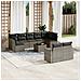 Set Divano da Giardino 10 pz con Cuscini Grigio in Polyrattan - Foto miniatura 2