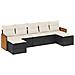 Set Divani da Giardino con Cuscini 7pz Nero Polyrattan - Foto miniatura 1