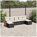Set Divani da Giardino con Cuscini 7pz Nero Polyrattan - Foto miniatura 2