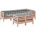 Set Divani Giardino 7 pz Cuscini Legno Massello Abete Douglas - Foto miniatura 1