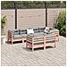 Set Divani Giardino 7 pz Cuscini Legno Massello Abete Douglas - Foto miniatura 3