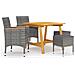 Set Mobili da Pranzo per Giardino 5 pz Grigio - Foto miniatura 1