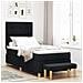 Letto Box Spring  con materasso e panchina Nero 90x200 cm Tessuto - Foto miniatura 2
