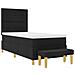 Letto Box Spring  con materasso e panchina Nero 90x200 cm Tessuto - Foto miniatura 8
