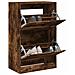 Scarpiera Rovere Fumo 60x34x96,5 cm in Legno Multistrato - Foto miniatura 2
