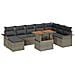 Set Divano da Giardino 9 pcs Grigio Poly Rattan - Foto miniatura 1