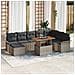 Set Divano da Giardino 9 pcs Grigio Poly Rattan - Foto miniatura 2