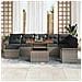 Set Divano da Giardino 9 pcs Grigio Poly Rattan - Foto miniatura 3