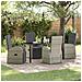 Set da Pranzo per Giardino con cuscino 5 pcs Grigio polyrattan - Foto miniatura 2