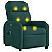 Poltrona Massaggiante Reclinabile Elettrica Verde Scuro Tessuto - Foto miniatura 8