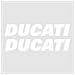 2 Adesivi Per Serbatoio Moto Scritta Ducati Adesivo Stickers Racing Bianco - Foto miniatura 1
