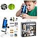Microscopio educativo digitale per bambini con luce LED, zoom 100-250x, blu - Foto miniatura 1