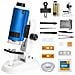 Microscopio educativo digitale per bambini con luce LED, zoom 100-250x, blu - Foto miniatura 2