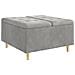 Pouf contenitore Grigio chiaro 80 x 80 x 45 cm Velluto - Foto miniatura 1