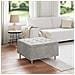Pouf contenitore Grigio chiaro 80 x 80 x 45 cm Velluto - Foto miniatura 2