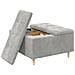 Pouf contenitore Grigio chiaro 80 x 80 x 45 cm Velluto - Foto miniatura 3