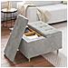 Pouf contenitore Grigio chiaro 80 x 80 x 45 cm Velluto - Foto miniatura 4
