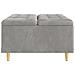 Pouf contenitore Grigio chiaro 80 x 80 x 45 cm Velluto - Foto miniatura 5