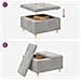 Pouf contenitore Grigio chiaro 80 x 80 x 45 cm Velluto - Foto miniatura 9