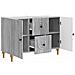 Mobile TV Grigio Sonoma 89 x 34,5 x 60 cm Legno ingegnerizzato - Foto miniatura 3