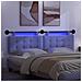 Testiera sospesa Con luce LED Blu jeans Tessuto - Foto miniatura 5