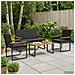 Set Mobili da Esterno con cuscino 4 pcs Nero polyrattan - Foto miniatura 2