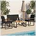 Set Mobili da Esterno con cuscino 4 pcs Nero polyrattan - Foto miniatura 3