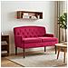 Loveseat con bottoni imbottiti Rosso Vino 111 x 65 x 79 cm - Foto miniatura 2