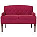 Loveseat con bottoni imbottiti Rosso Vino 111 x 65 x 79 cm - Foto miniatura 3