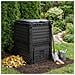 Compostiera da giardino Nero 59,5 x 60 x 81,5 cm 280 l 100% PP - Foto miniatura 2