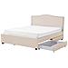 Letto Con Contenitore In Tessuto Beige 180x200cm Montpellier - Foto miniatura 13