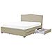Letto Con Contenitore In Tessuto Beige 180x200cm Montpellier - Foto miniatura 7