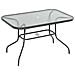 Tavolo Da Giardino In Metallo E Vetro Con Foro Ombrellone 120x80x70cm - Foto miniatura 1