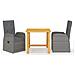 Set Mobili da Pranzo per Giardino 3 pz Grigio - Foto miniatura 1