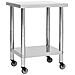 Tavolo Da Lavoro Cucina Con Ruote 80x45x85 Cm In Acciaio Inox - Foto miniatura 1