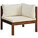 Set Divani da Giardino 6 pz con Cuscini Crema in Legno Acacia - Foto miniatura 6