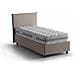 Letto Singolo Chiaraluna, Letto Contenitore Con Rivestimento In Tessuto, 100% Made In Italy, Apertura Frontale, Con Materasso Cm 90x190 Incluso, Tortora - Foto miniatura 3
